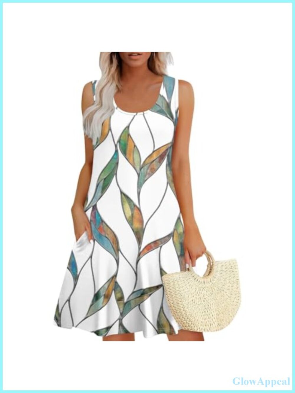 Plus Size Sleeveless Floral Swing Dress with Pockets Casual Summer